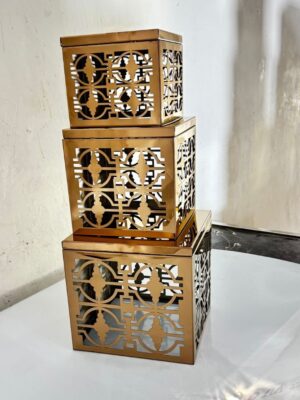 Morrocan Lattice Stainless Steel Riser Set